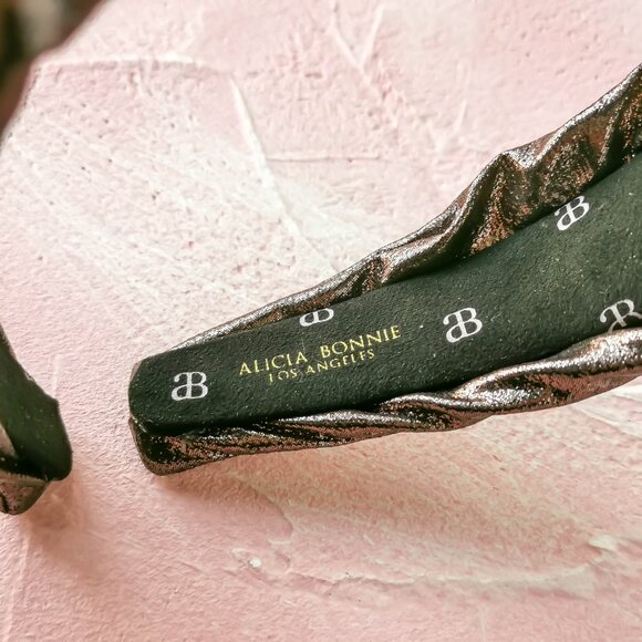 Alicia Bonnie The Precious Metals Bronze Metallic Faux Leather Knotted Headband - Picture 3 of 3